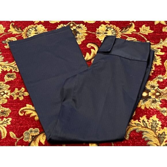 Cynthia Steffe Pinstripe Navy Wide Leg Dress Pants Size 10 - Picture 2 of 4
